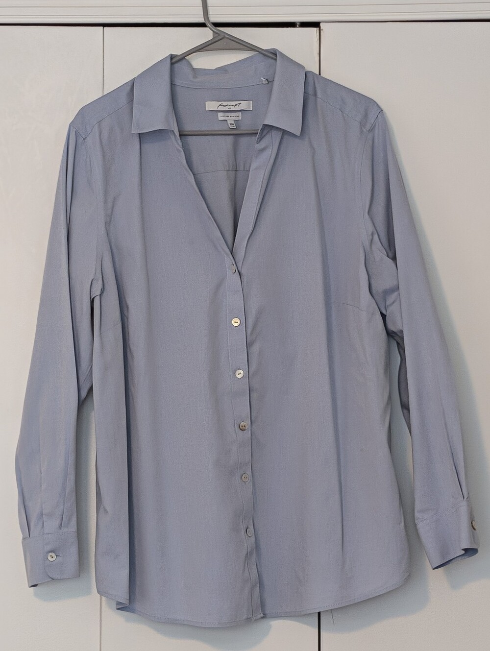 Foxcroft Blue Button Down 18W